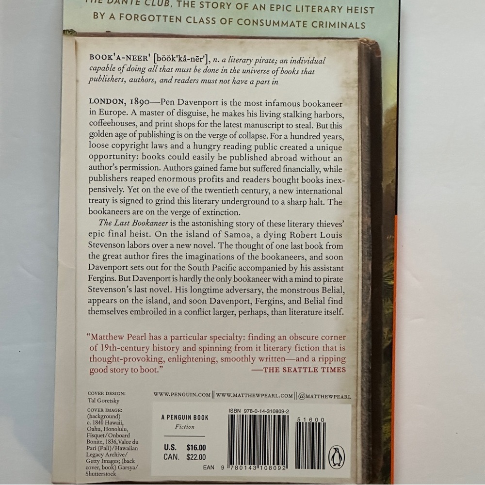 The Last Bookaneer by Matthew Pearl | Historical Fiction | Paperback Book - Picture 2 of 7